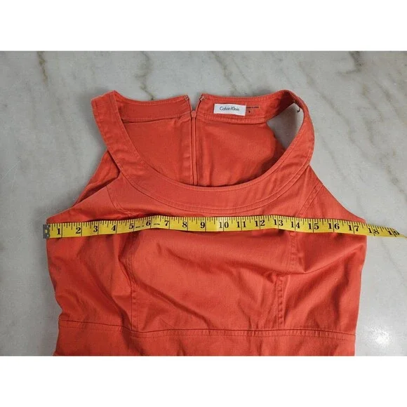 Calvin Klein Asymmetrical Terracotta Dress - Picture 6 of 8